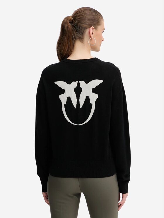 PINKO PINKO Sweter Martinica maglia blend con logo Czarny Regular Fit