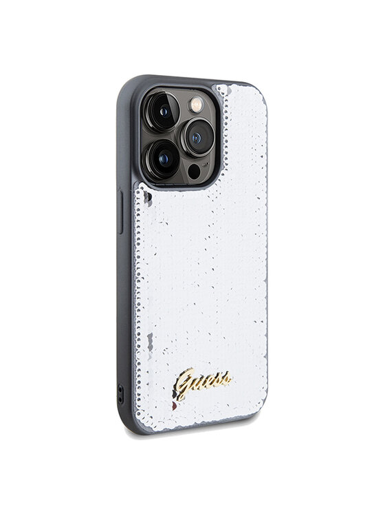 Guess Guess Etui na telefon iPhone 14 Pro Srebrny