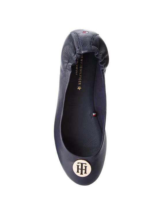 Tommy Hilfiger Tommy Hilfiger Balerina Flexible Ballerina Leather FW0FW03401 Sötétkék