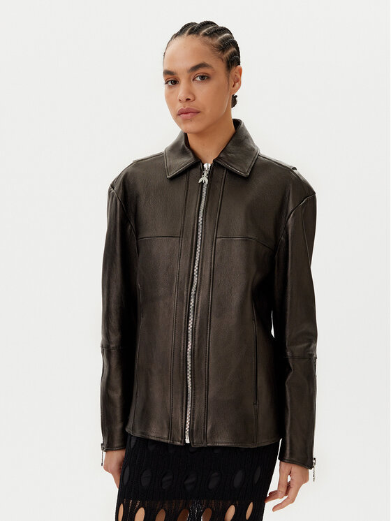 Patrizia Pepe Patrizia Pepe Μπουφάν δερμάτινο 8O0160 L143 K103 Μαύρο Regular Fit