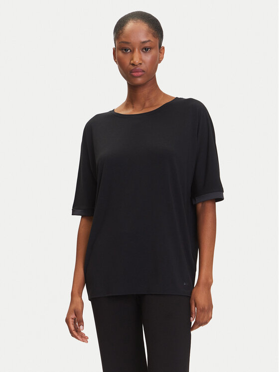 BOSS BOSS Pyžamový top Sheen 50545569 Černá Relaxed Fit