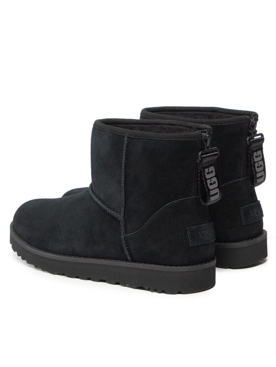 Ugg Ugg Μπότες Χιονιού W Classic Mini Logo Zip 1122671 Μαύρο