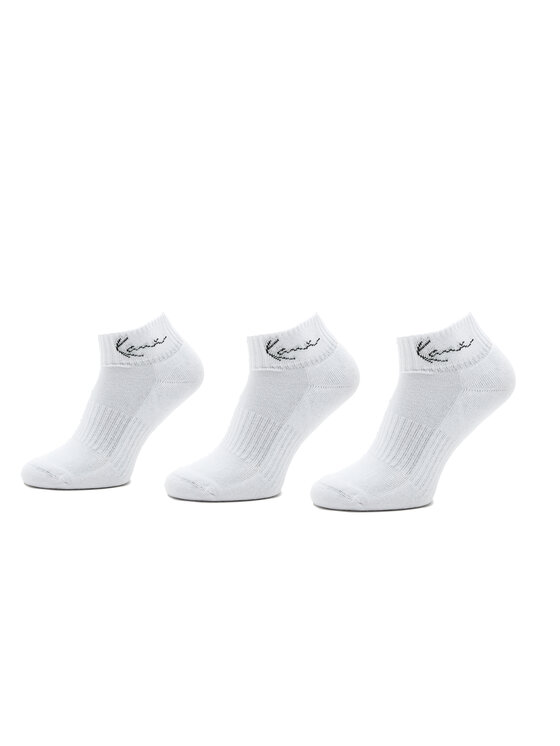 Karl Kani Комплект 3 чифта къси чорапи мъжки Signature Ankle Signature Ankle Бял