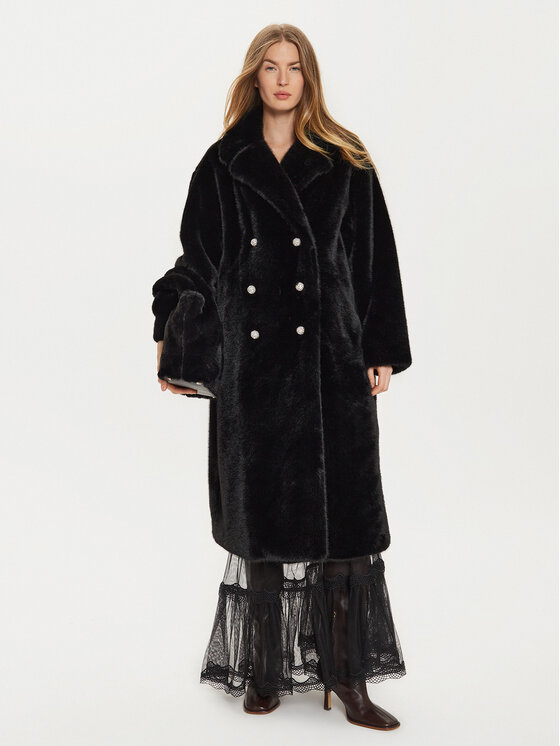 MAX&Co. MAX&Co. Pelzmantel 2428456012200 Schwarz Regular Fit