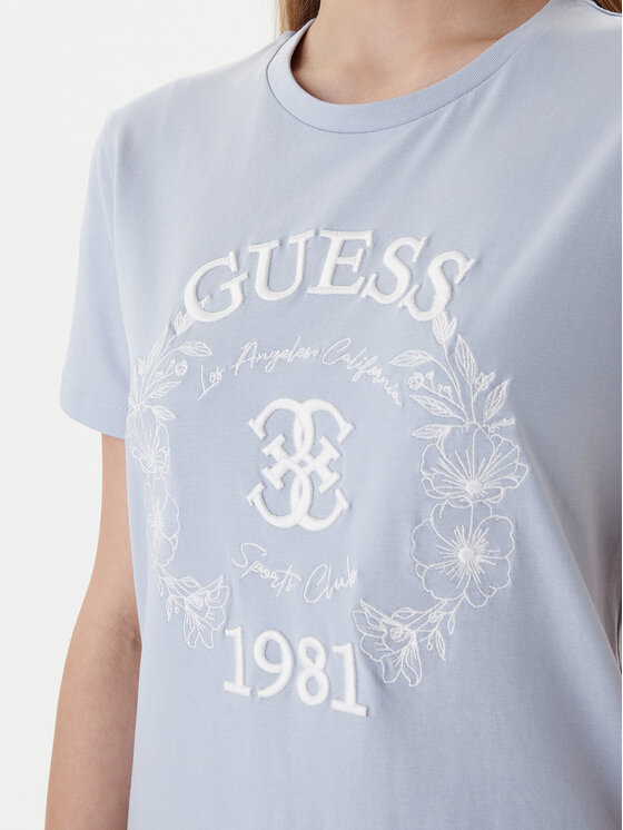 Guess Guess Marškinėliai V6RI12 J1314 Žydra Regular Fit