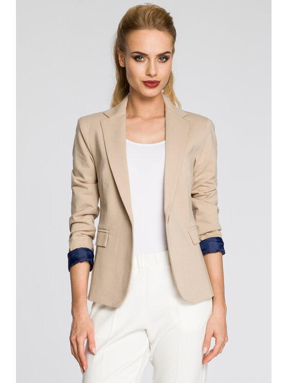 Made of Emotion Made of Emotion Marynarka M243 Beżowy Casual Fit
