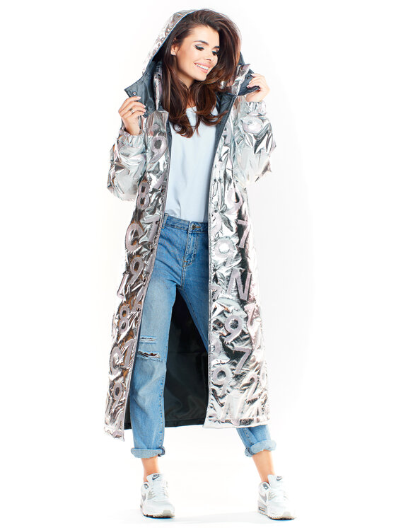 Awama Awama Giacca da donna A338 Argento Basic Fit