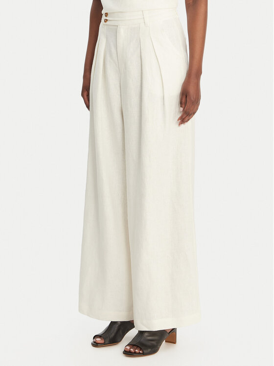 Eleh Eleh Pantaloni palazzo SS260318 Alb Wide Leg