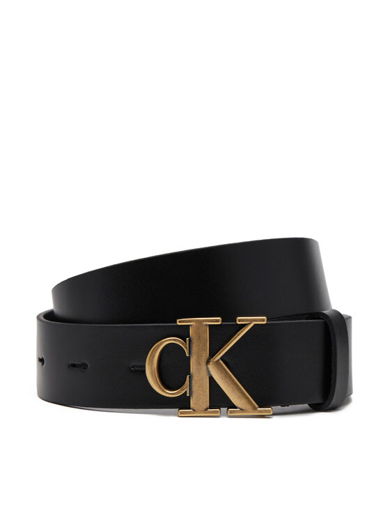 Curea de Damă Calvin Klein Jeans Monogram Placque Buckle 30Mm LV04K7002G Negru