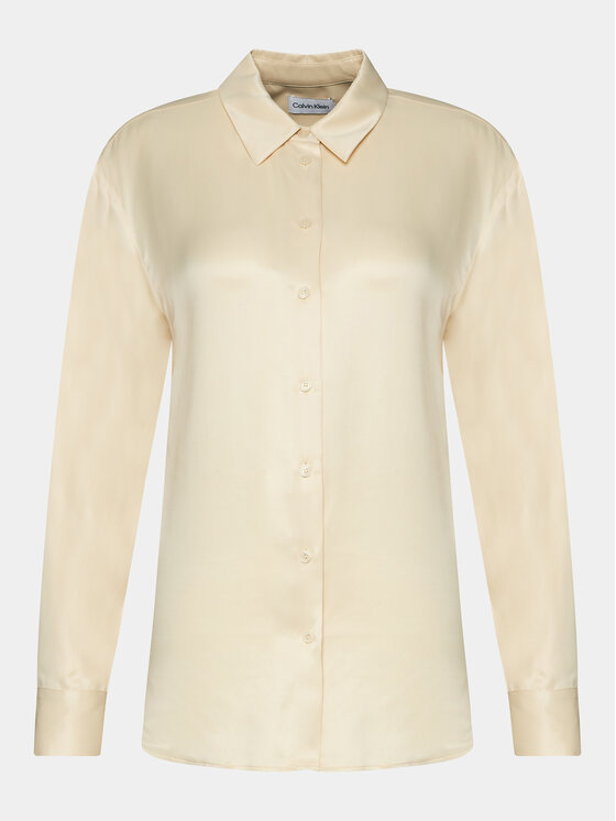 Calvin Klein Calvin Klein Marškiniai K20K206299 Smėlio Relaxed Fit