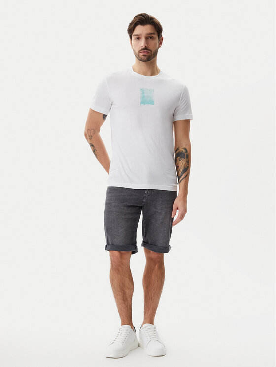 Calvin Klein Jeans Calvin Klein Jeans Tričko Brush Stroke J30J327522 Biela Regular Fit