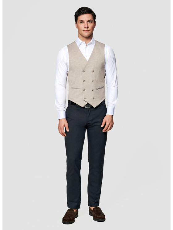 Pako Lorente Pako Lorente Kamizelka P26SF-8X-007 Beżowy Slim Fit