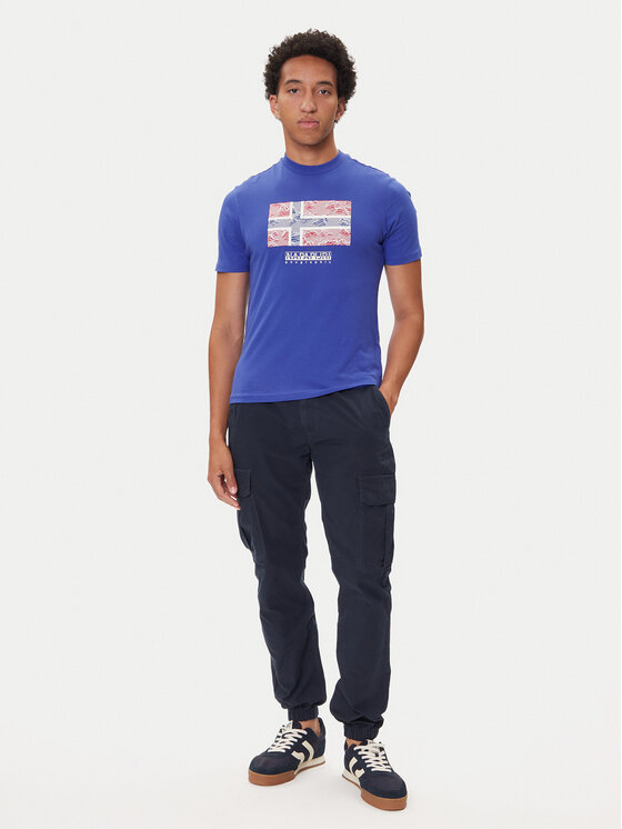 Napapijri Napapijri Tričko S-Drapeau Ss NP0A891K Modrá Regular Fit