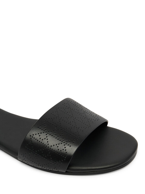 Calvin Klein Calvin Klein Şlapi Org Flat Sndl One Bar Lth Aop HW0HW02857 Negru