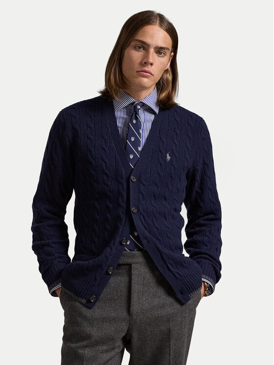 Polo Ralph Lauren Polo Ralph Lauren Kardiganas 710949808001 Tamsiai mėlyna Regular Fit