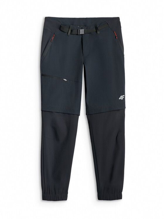 4F 4F Spodnie outdoor TREKKING Czarny Regular Fit