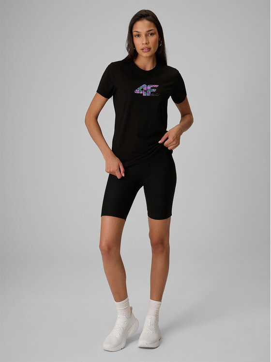4F 4F T-Shirt TROPIC ORCHID Czarny Regular Fit