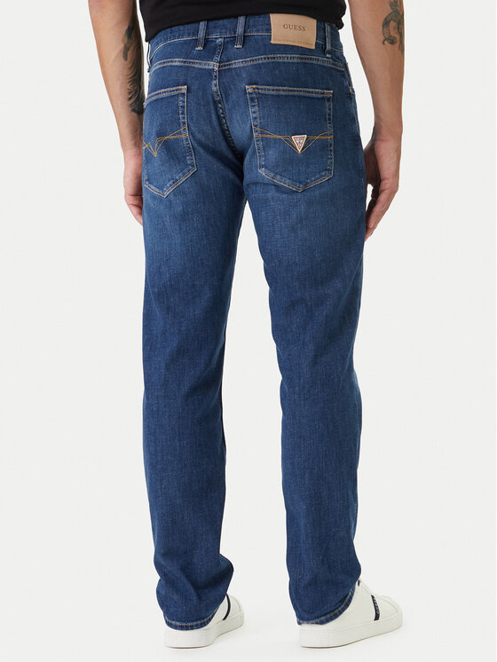 Guess Guess Jeansy M6GAN2 D0755 Niebieski Slim Fit