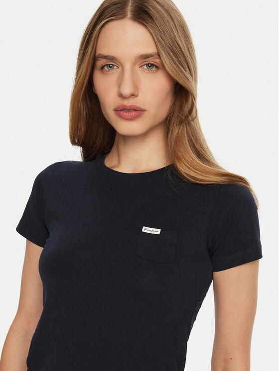Guess Jeans Guess Jeans Marškinėliai W5RI52 J1314 Tamsiai mėlyna Slim Fit