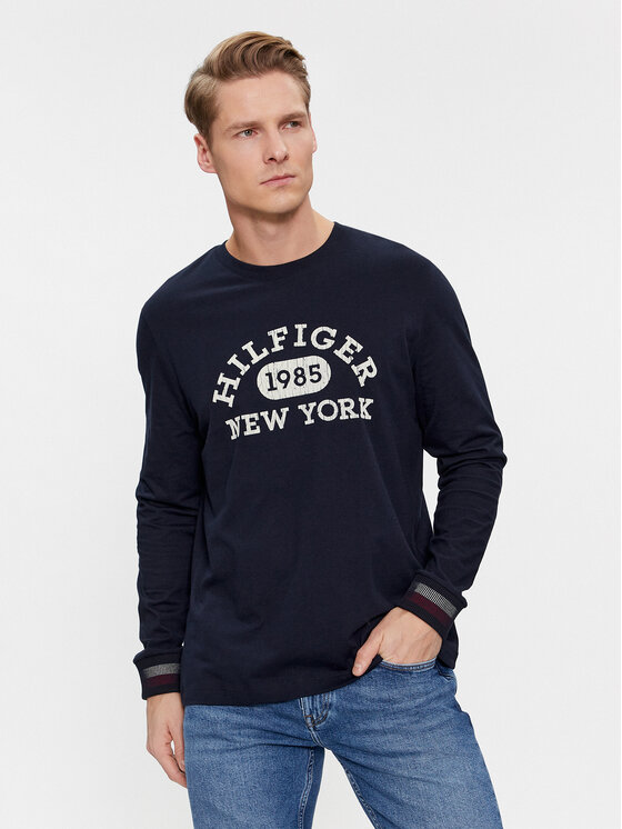 Tommy Hilfiger Longsleeve krekls Collegiate MW0MW32591 Tumši zils Regular Fit