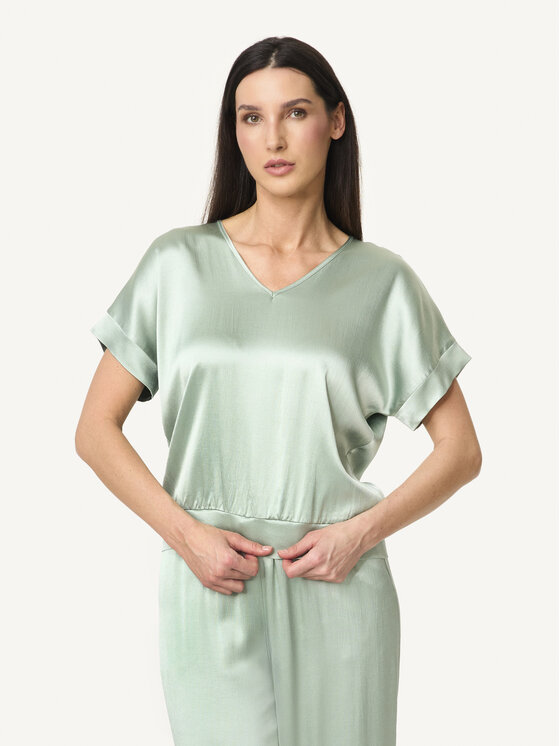 KMX KMX Bluzka 504500022 Zielony Straight Fit