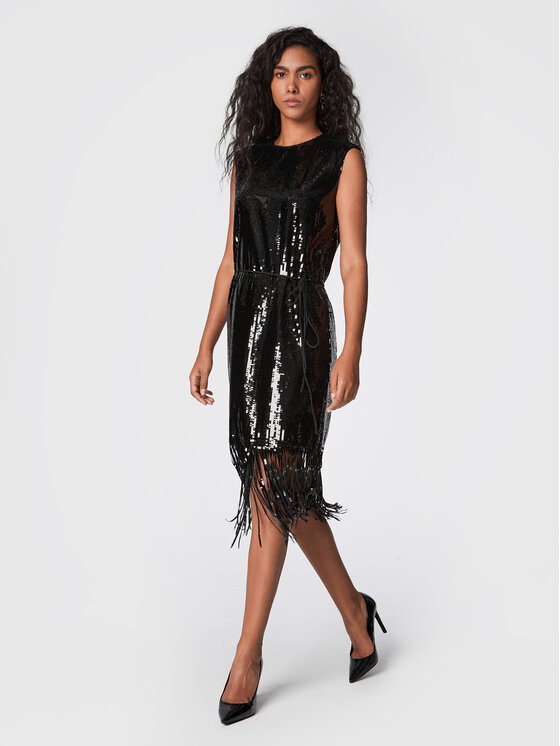TWINSET TWINSET Kokteiļkleita 222TT205D Melns Regular Fit