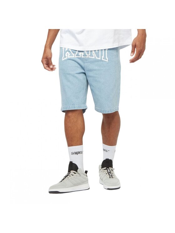 Karl Kani Karl Kani Sportovní kraťasy SERIF DENIM SHORTS Světle modrá Regular Fit
