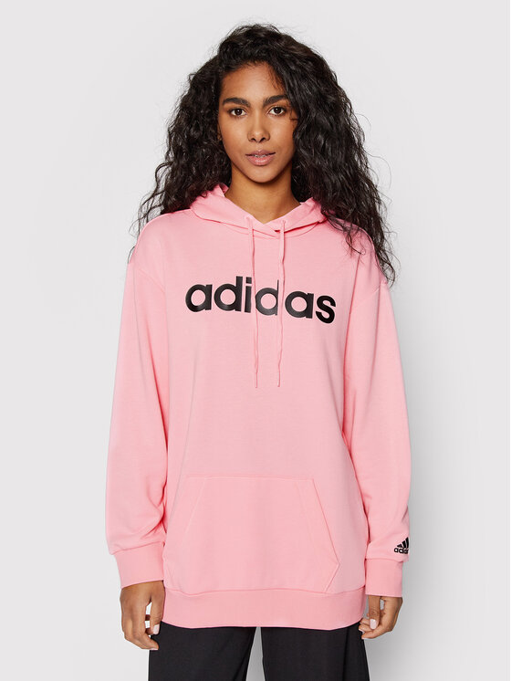 Adidas Majica Dugih Rukava Linear Ov HD1754 Ružičasta Loose Fit