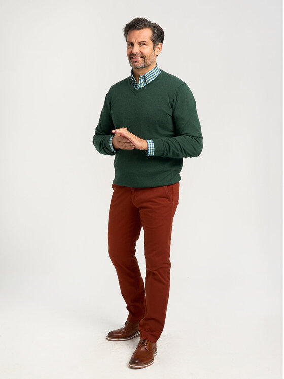 Willsoor Willsoor Sweter 71406 Zielony Regular Fit