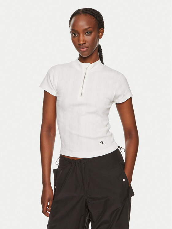 Calvin Klein Jeans Calvin Klein Jeans Halenka Variegated J20J223564 Bílá Slim Fit