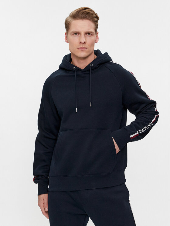 Tommy Hilfiger Mikina Global Stripe MW0MW33659 Tmavomodrá Regular Fit