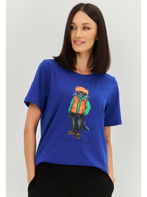 CAT by maniita lacitta CAT by maniita lacitta T-Shirt Printed T-shirt Niebieski Regular Fit