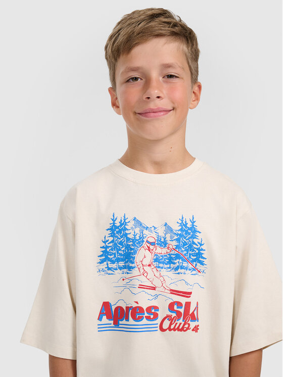4F 4F T-Shirt APRES SKI Biały Loose Fit