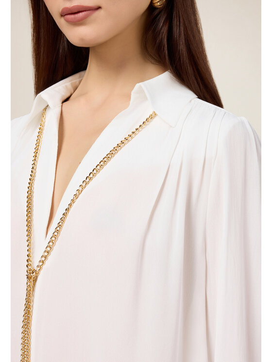 Oltre Oltre Blusa 2499J000742N021 Bianco Regular Fit