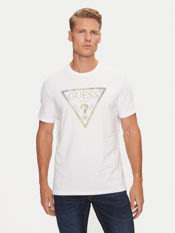 Guess T-krekls M4BI35 J1314 Balts Slim Fit