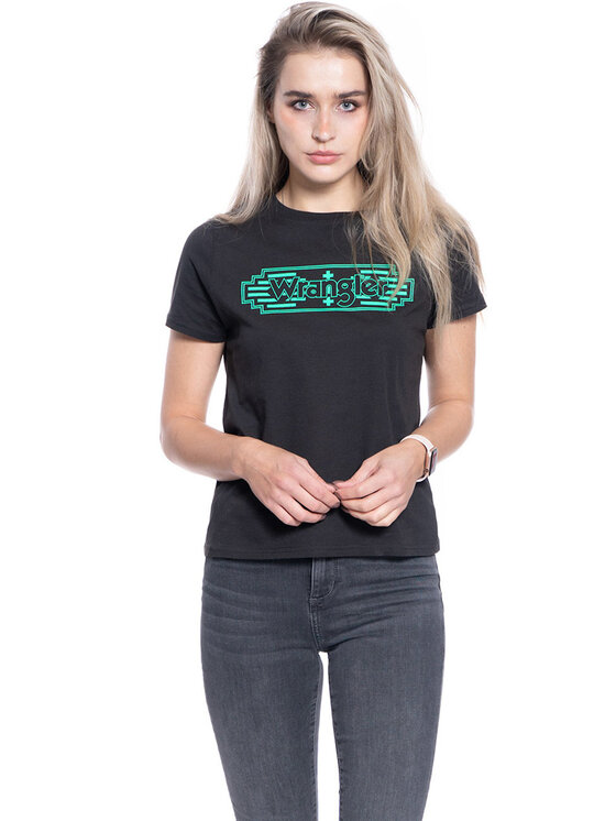 Wrangler Wrangler T-shirt SS GRAPHIC TEE Nero Regular Fit