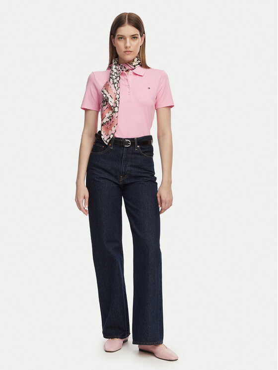 Tommy Hilfiger Tommy Hilfiger Polo 1985 WW0WW43225 Gaiši rozā Slim Fit