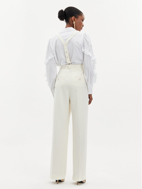 Custommade Custommade Pantaloni di tessuto Pien 999825531 Écru Regular Fit