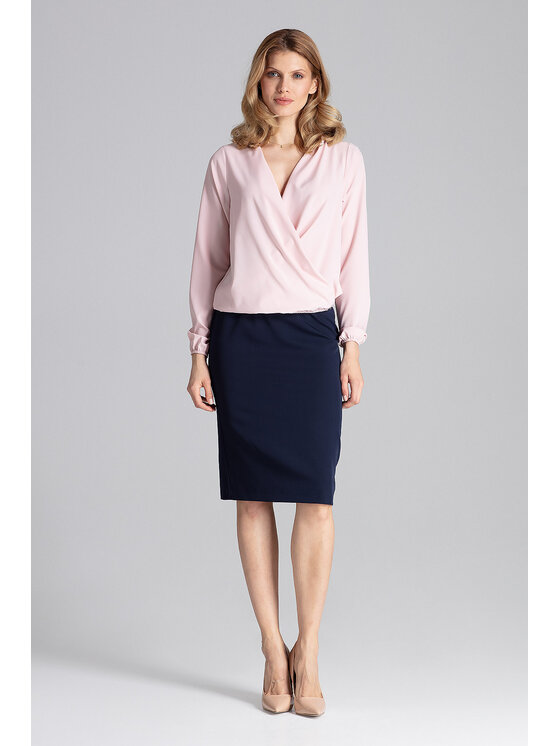 FIGL FIGL Bluzka M659 Różowy Regular Fit