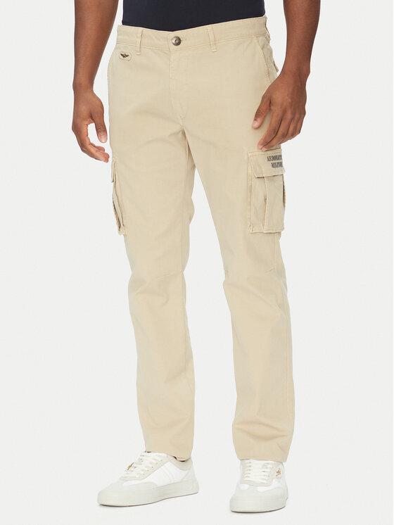 Aeronautica Militare Bavlnené nohavice 251PA1329CT2443 Béžová Regular Fit