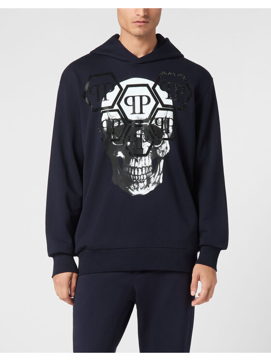 PHILIPP PLEIN PHILIPP PLEIN Mikina 9591 Světle modrá Regular Fit