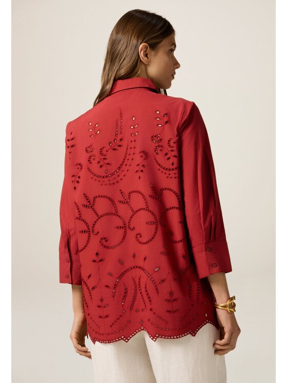 Oltre Oltre Camicia 5082R002957N026 Rosso Baggy Fit