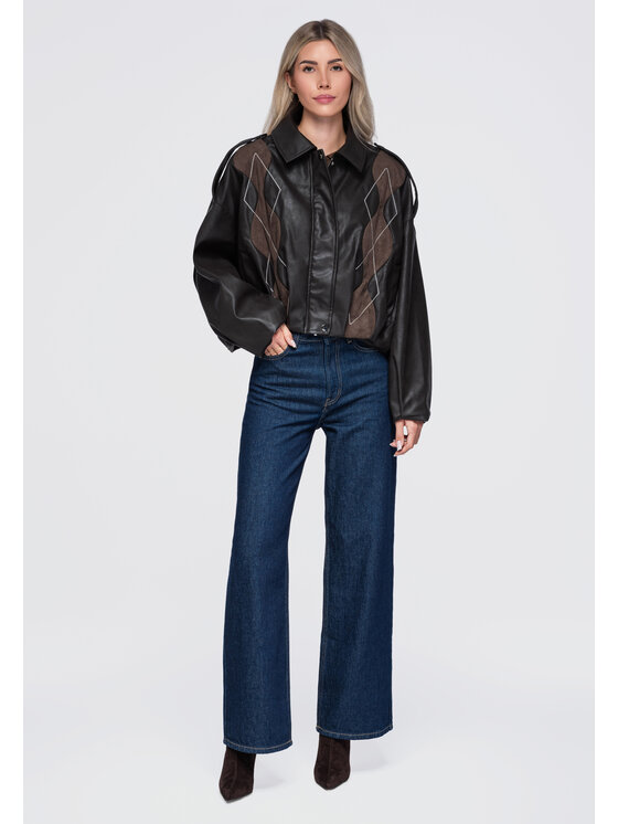 Ombre Ombre Kurtka przejściowa OW-JT-E0004 Brązowy Relaxed Fit