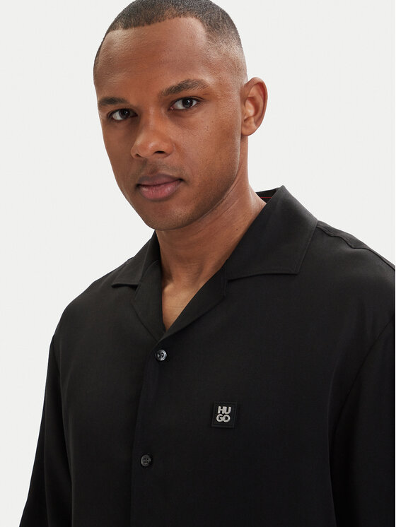 HUGO HUGO Сорочка Espino 50560593 Чорний Oversize