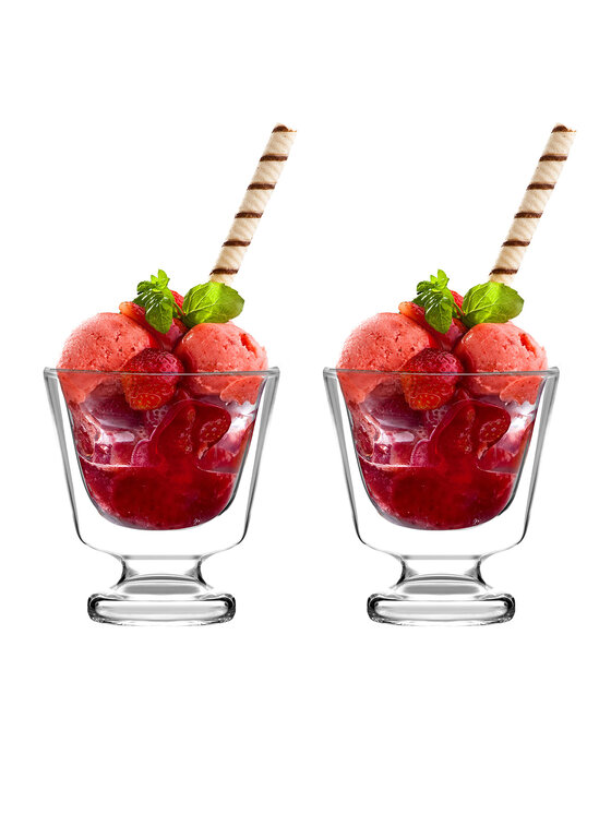 Vialli Design Vialli Design Komplet szklanek 2 PUCHARKI DO DESERÓW Z PODW.ŚC.250ML SOHO 9002 Przezroczysty