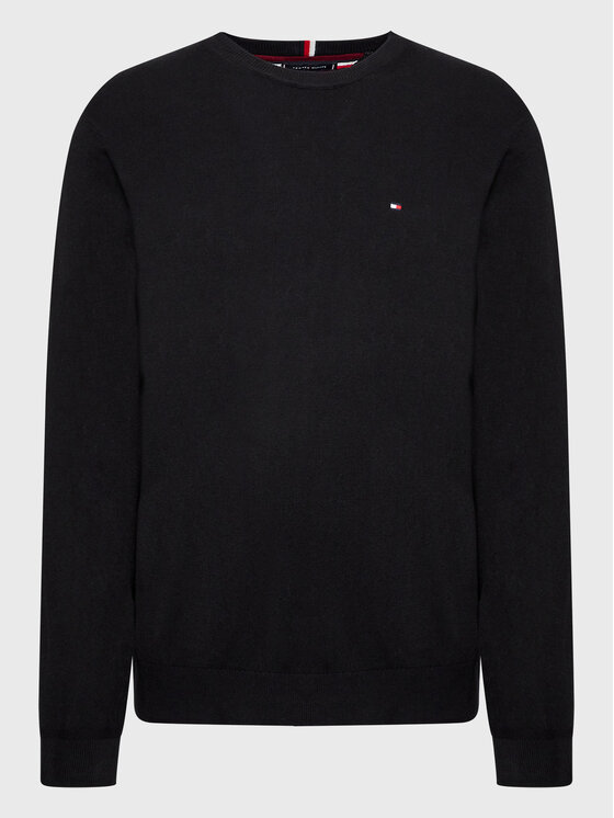 Tommy Hilfiger Tommy Hilfiger Sweater Pima MW0MW28046 Fekete Regular Fit