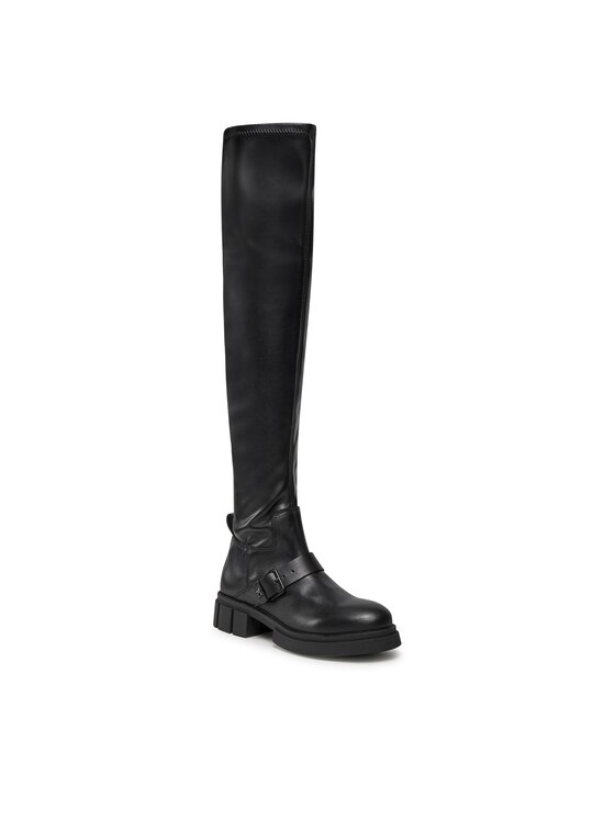 Tommy Hilfiger Tommy Hilfiger Μπότες πάνω από το γόνατο Stretch Monochromatic Longboot FW0FW07611 Μαύρο