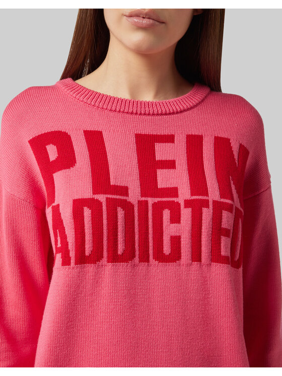 PHILIPP PLEIN PHILIPP PLEIN Sweter 30921 Różowy Regular Fit