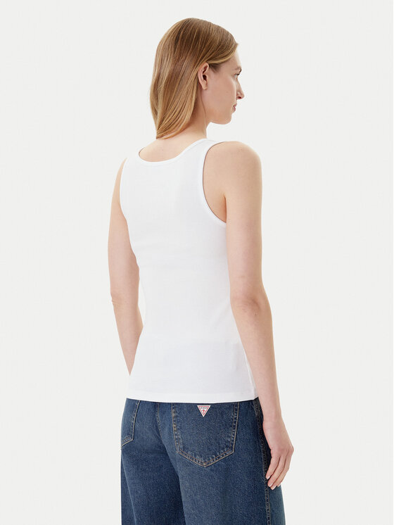 Guess Jeans Guess Jeans Τοπ W4YP48 KA0H1 Λευκό Regular Fit
