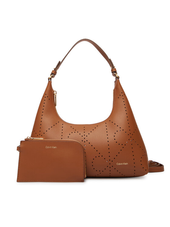 Calvin Klein Calvin Klein Kabelka Emblem Aop Perfor Lthr Bag LV04F3367G Hnedá